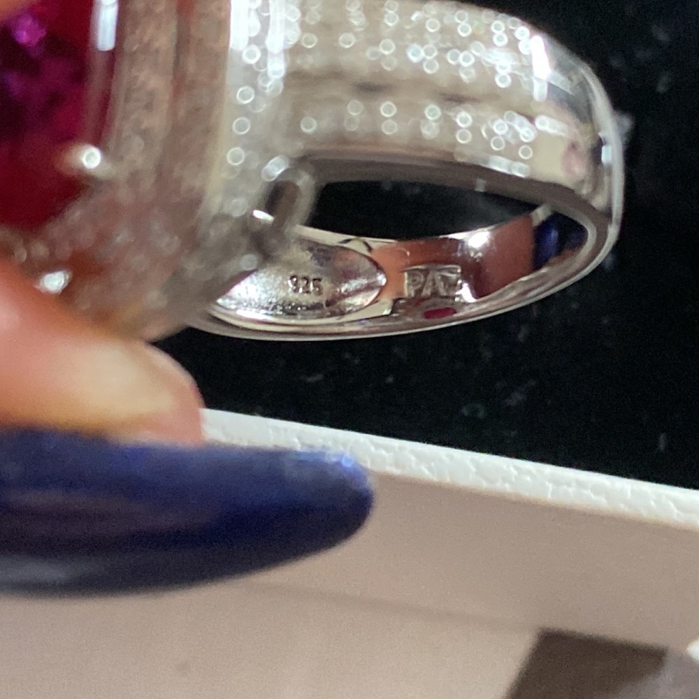 925 Silver Ruby Ring - Picture 4 of 5